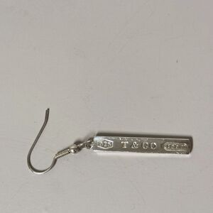 Tiffany & Co 1837 Collection Silver Dangle Earring. hook with bar  Only One 2.2g